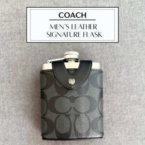 ◼️ 🥃 COACH Flask in Signature Black Leather | Brand New & Unused!